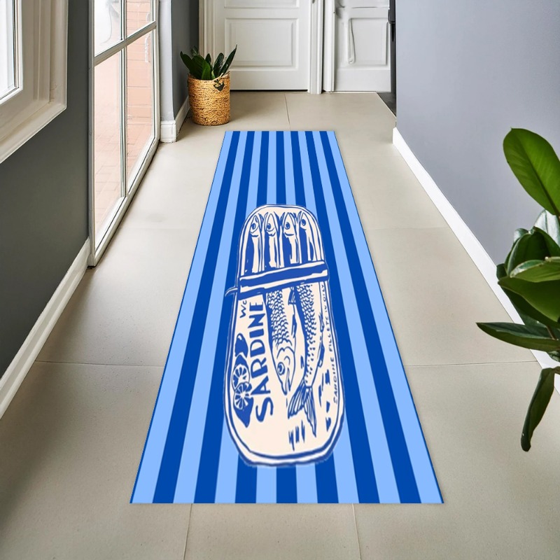 Commercial Printing And Graphics - Tapis de couloir long vintage bleu